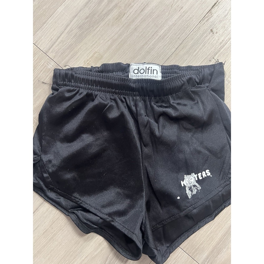 Hooters Owl Logo Original Authentic Uniform Shorts Black Vintage